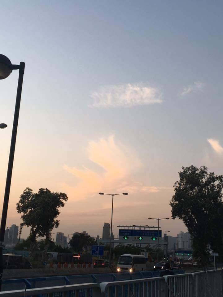 大鵬金翅鳥！火鳳凰現身香港天空吉祥之兆浴火重生香港加油