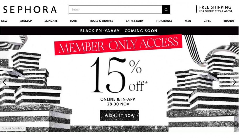 Black friday cyber monday 優惠優惠碼感恩節折扣淘寶現金券網購雙11黑五Sephora