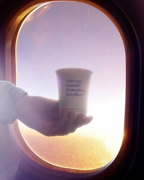新西蘭航空 航班 候機室 可食用咖啡杯