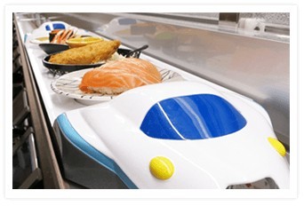 餐廳會以新幹線高速列車將你嗌嘅壽司送上