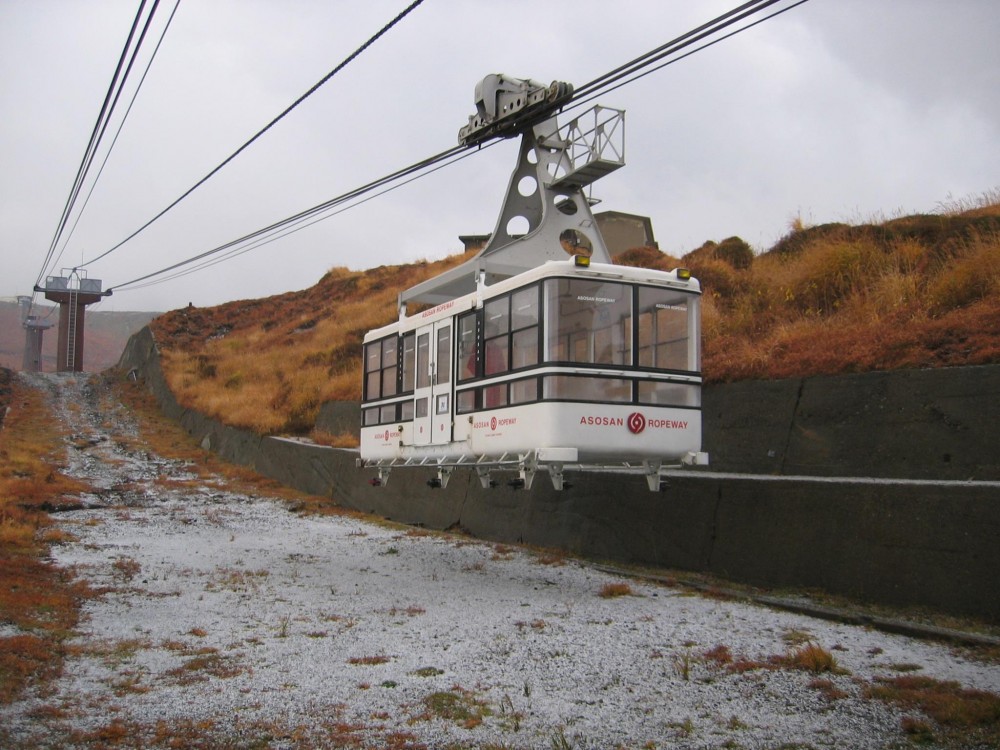 日本 阿蘇火山 纜車 停駛