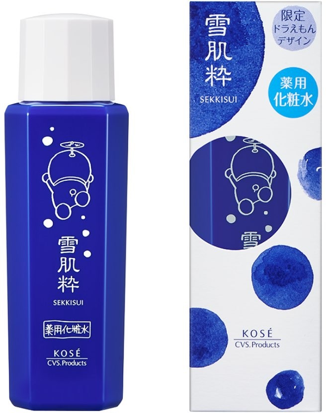 藥用化妝水包裝上多啦A夢亦完美融入寶藍色嘅包裝。