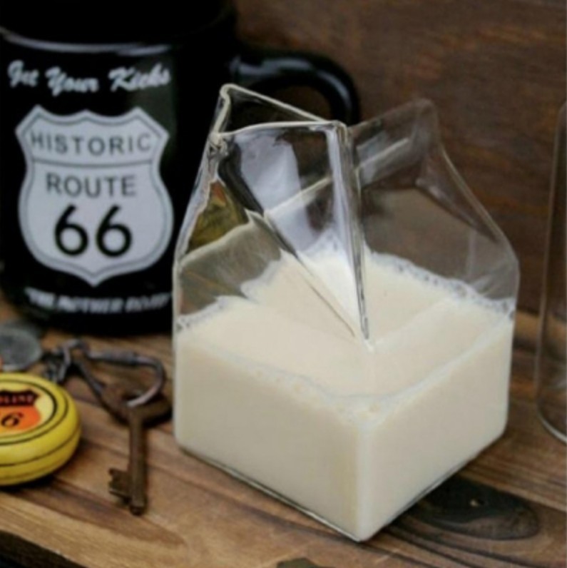 日本品牌Lara Maraca都有出過類似嘅牛奶盒玻璃杯
