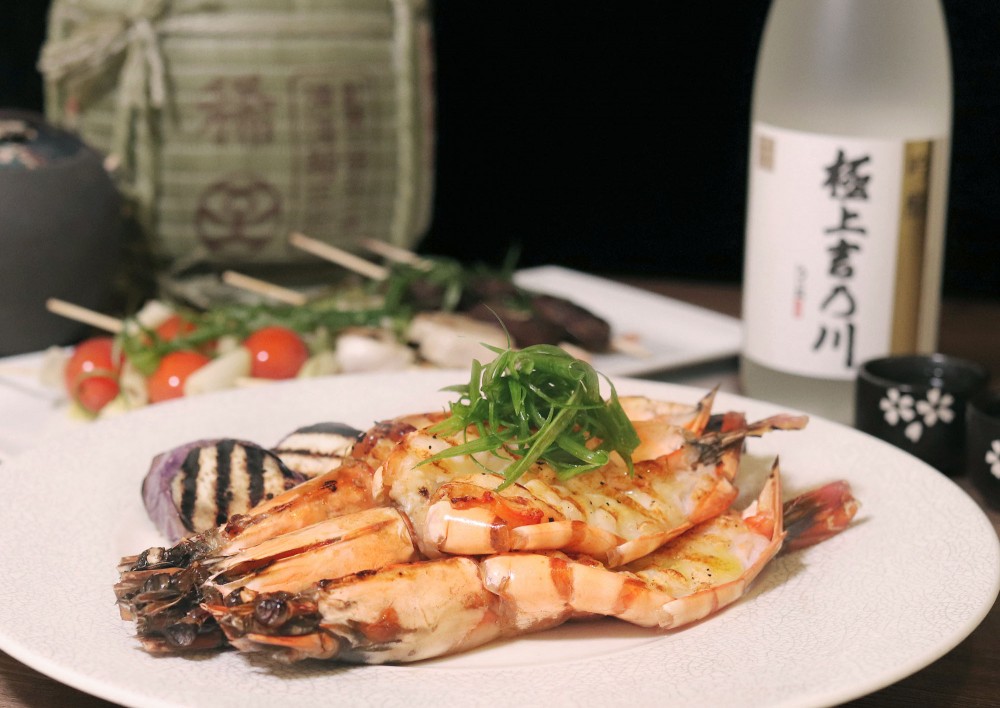 Set A_Gokujou Ginjo, Grill King Prawn & Japanese Skewers