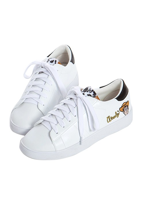 胡迪拼接綁帶休閒鞋