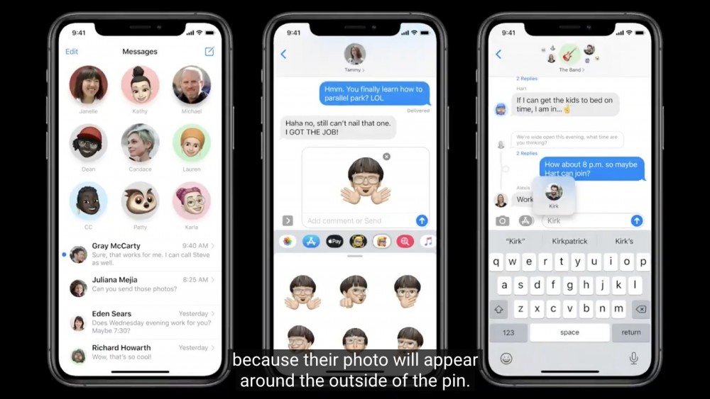 Apple就將群組圖案改為各成員頭像