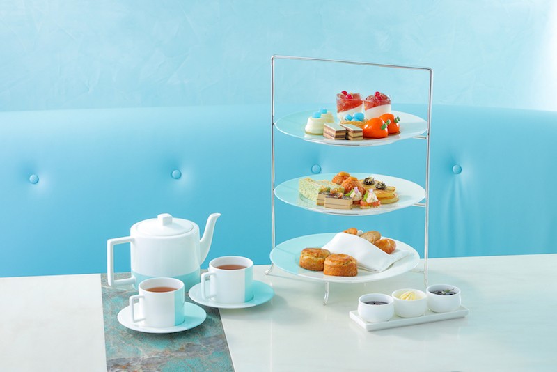 The Tiffany Blue Box Cafe經典三層架下午茶重新包裝,將健康元素注入下午茶之中。