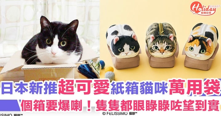 日本新推擠紙箱貓咪大容量萬用袋　唔止可愛仲可以做善事添！