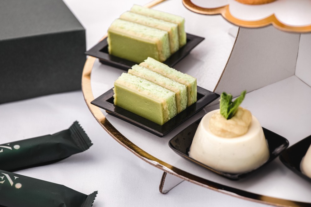 榴槤斑蘭千層蛋糕濕潤富有層次。