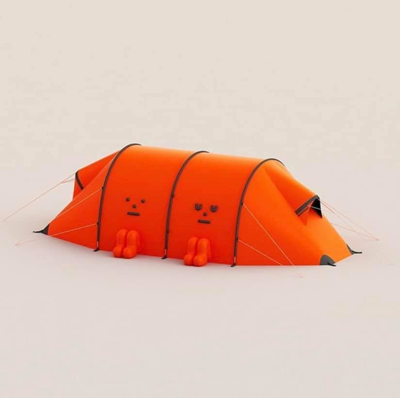 camping tent character