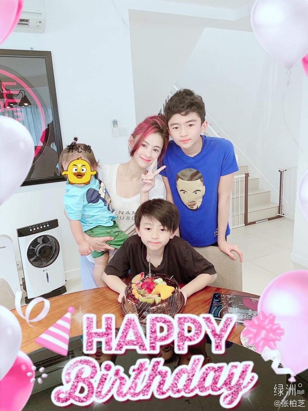 張柏芝育有3個仔仔Lucas、Quintus，Marcus