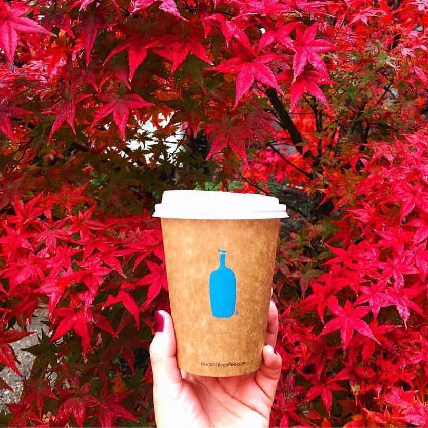 小藍瓶精品咖啡Blue Bottle Coffee喺日本有15家實體店,深受日本人歡迎。