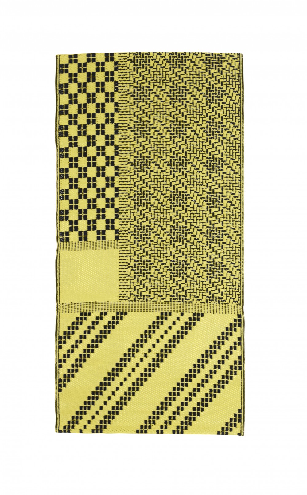 黃黑平織地氈（150 厘米 X 75 厘米）