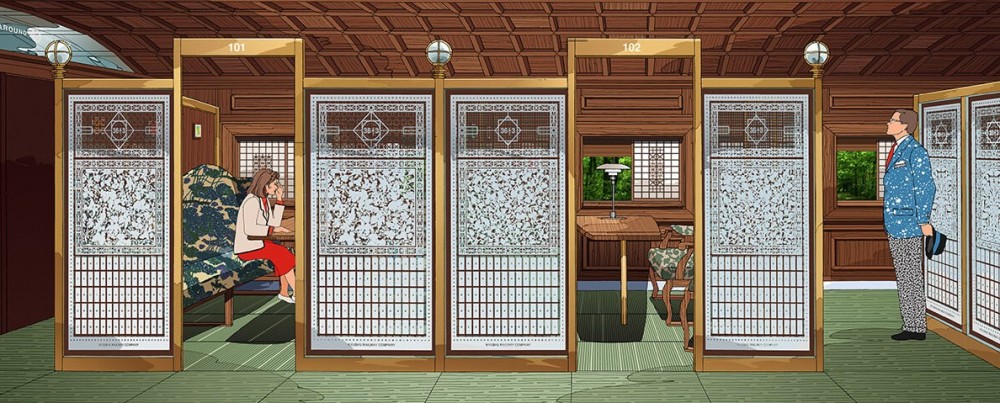 列車內部設計走復古豪華路線，結合日本同西洋風格，加入咗九州各地元素。