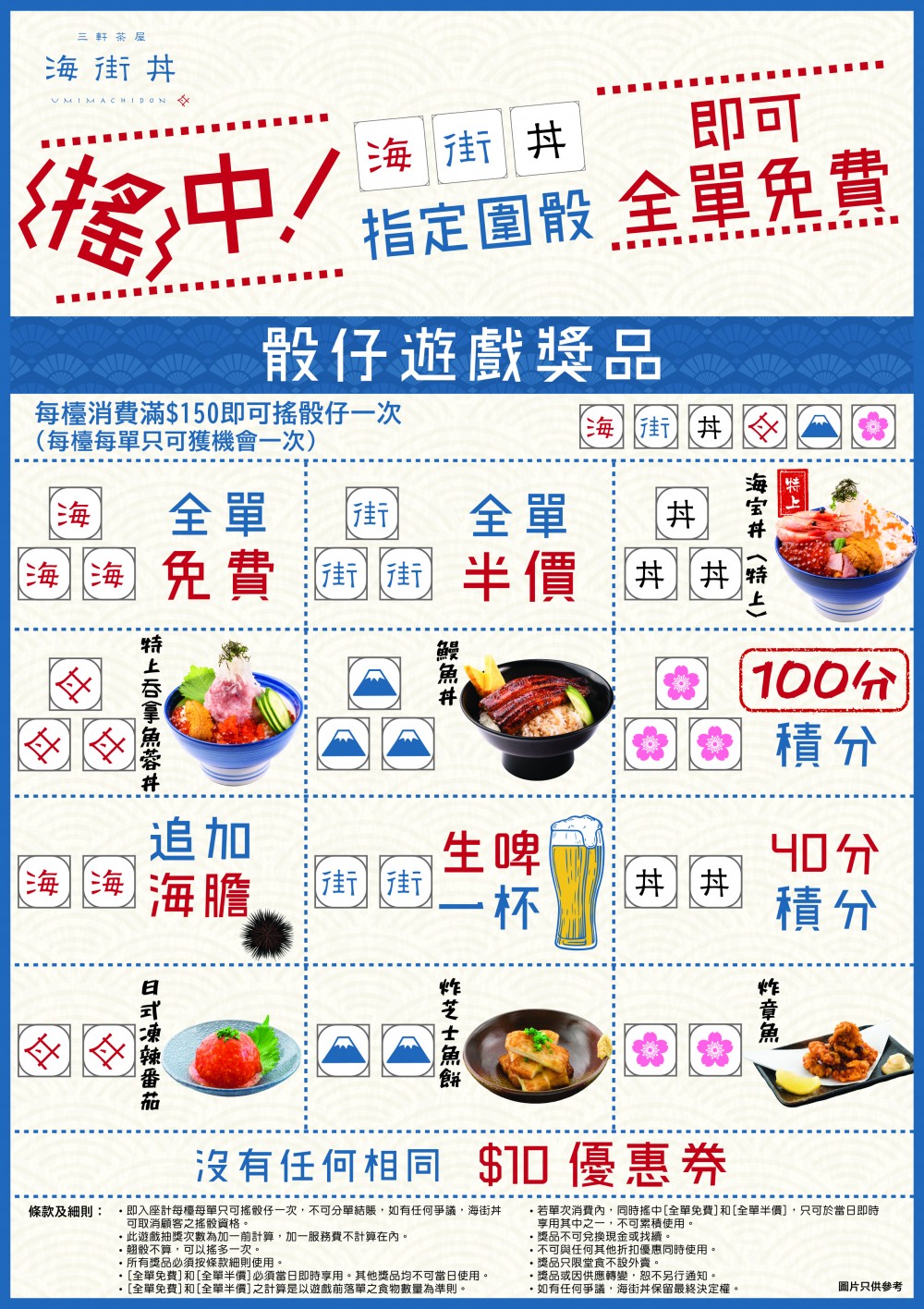 日本過江龍海街丼推擲骰優惠