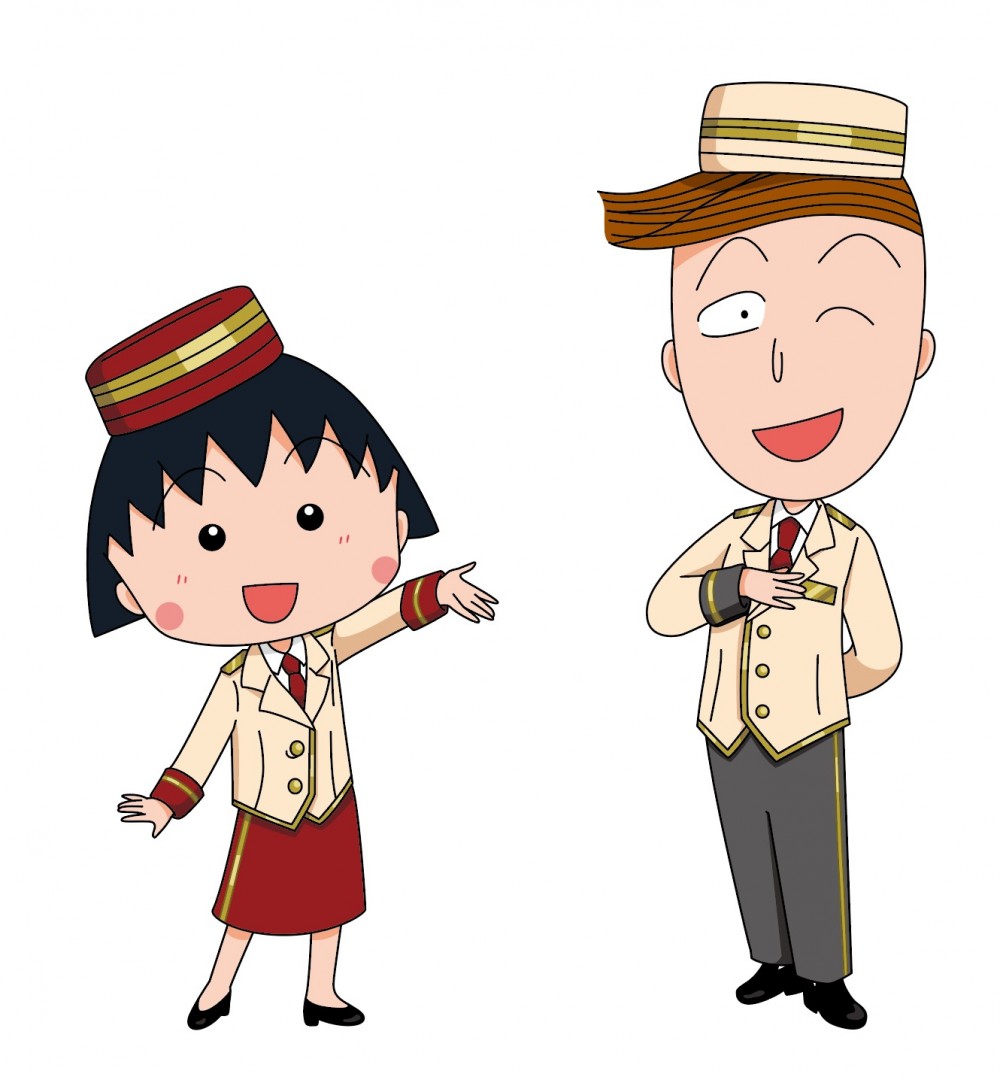 除咗和服造型站牌之外,仲有花輪/小丸子嘅酒店制服造型站牌添!