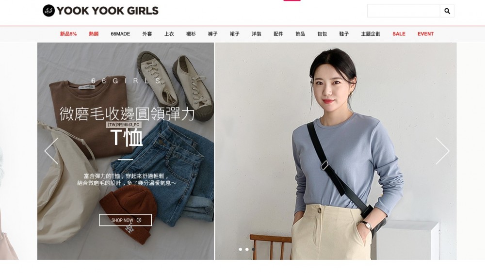 66 girls 係韓國品牌，不過佢有台灣嘅網站，所以唔識韓文都可以買到衫。