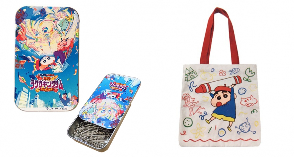 Made in Japan 電影版<用蠟筆拯救世界>系列 多用途儲物盒(左)、電影版Tote Bag(右)