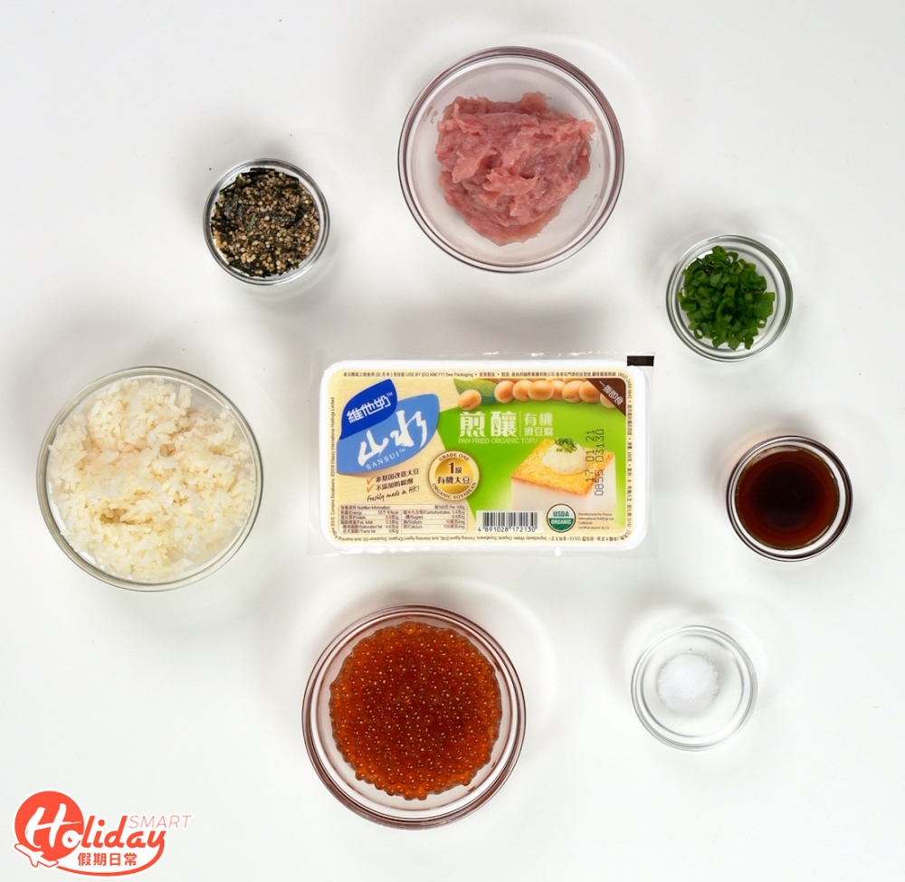 吞拿魚蓉豆腐米餅材料