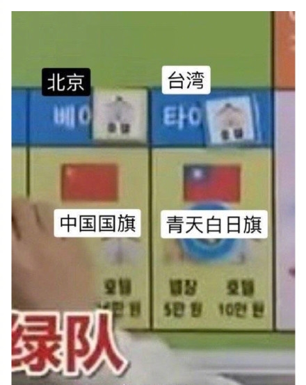 有中國網民發現圖中有「北京」及「台灣」兩個城市,但兩個城市一個用咗中國五星紅旗,另一個卻用咗台灣「青天、白日、滿地紅」旗。