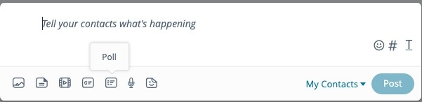 任何人都可以喺自己嘅 timeline、自設嘅Page或已 join 嘅 Groups 開啟投票功能