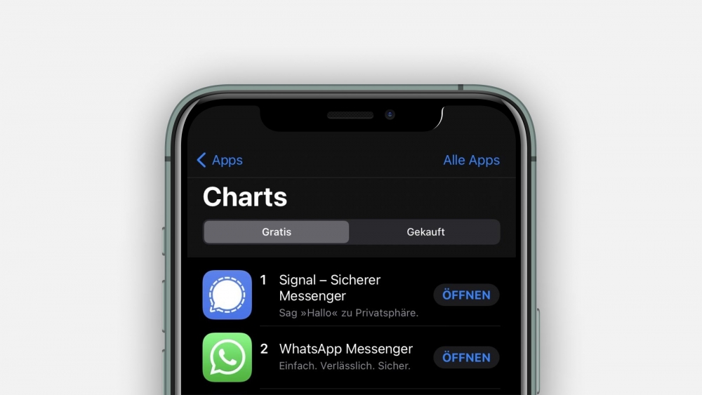 排行榜上已經超越咗 WhatsApp 啦!