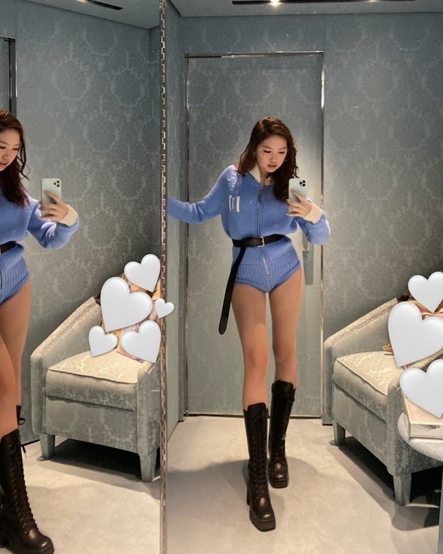 Jasmine 盡得媽媽嘅優秀基因，身材高挑。