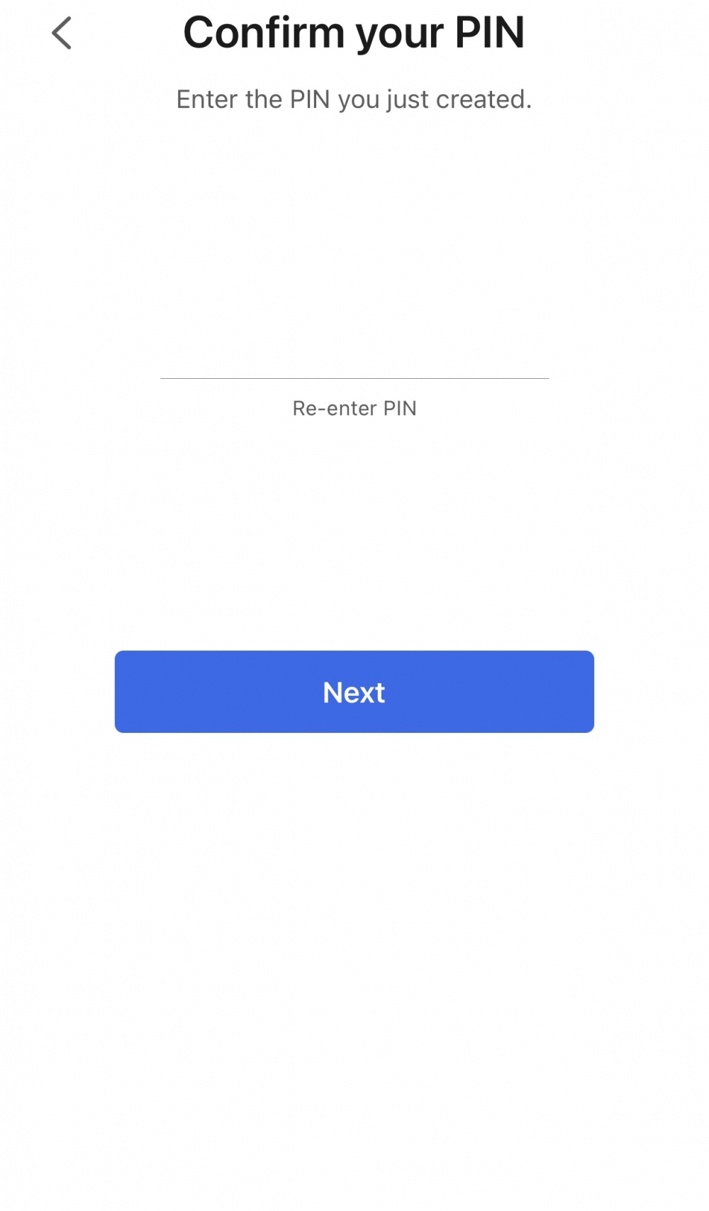 重新輸入「PIN」作確認