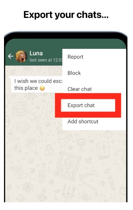 選擇「匯出對話紀錄」