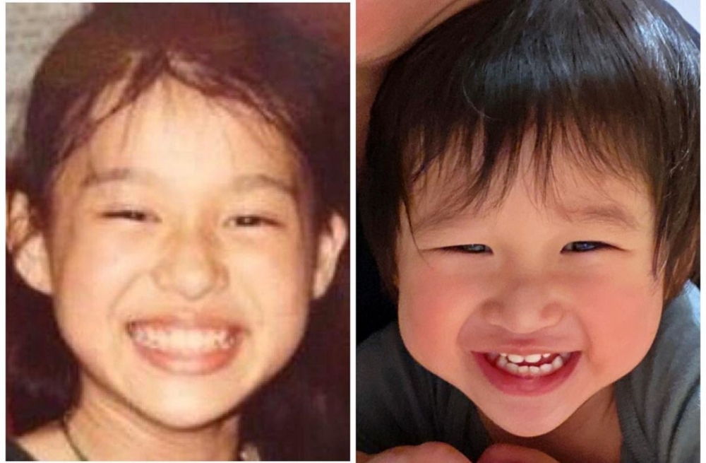 視后胡杏兒喺IG晒出童年照,更與細仔Ryan作對比