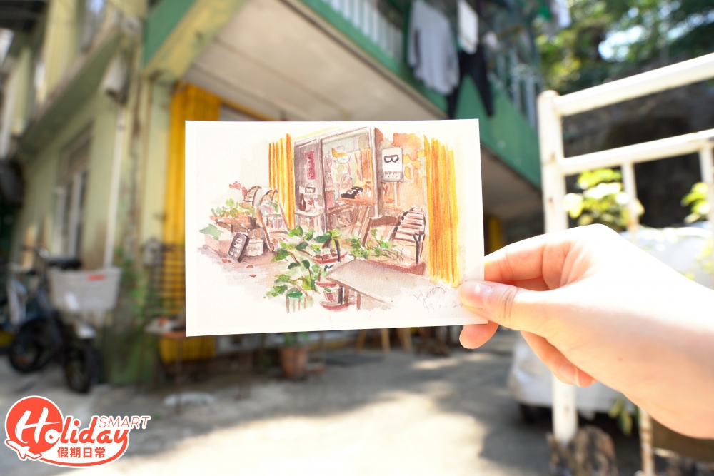 以手繪畫出雜貨店外貌