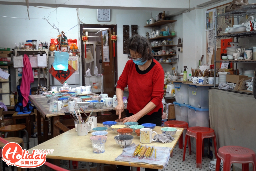 林太不時會舉辦手繪彩瓷的工作坊