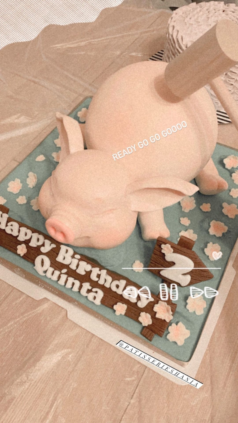 豬仔生日蛋糕好得意呀!