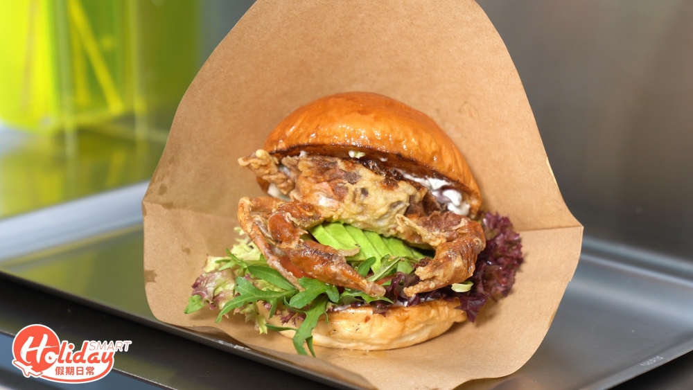 牛油果軟殼蟹漢堡