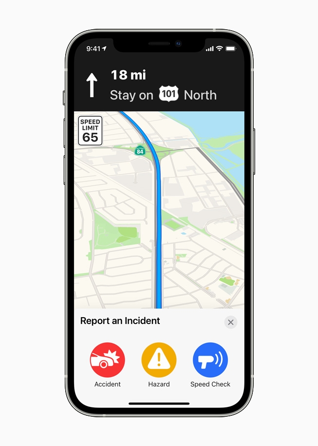 「地圖」使用者現在透過告訴 iPhone 或 CarPlay 上的 Siri,回報路徑中的事故、危險或測速事件。