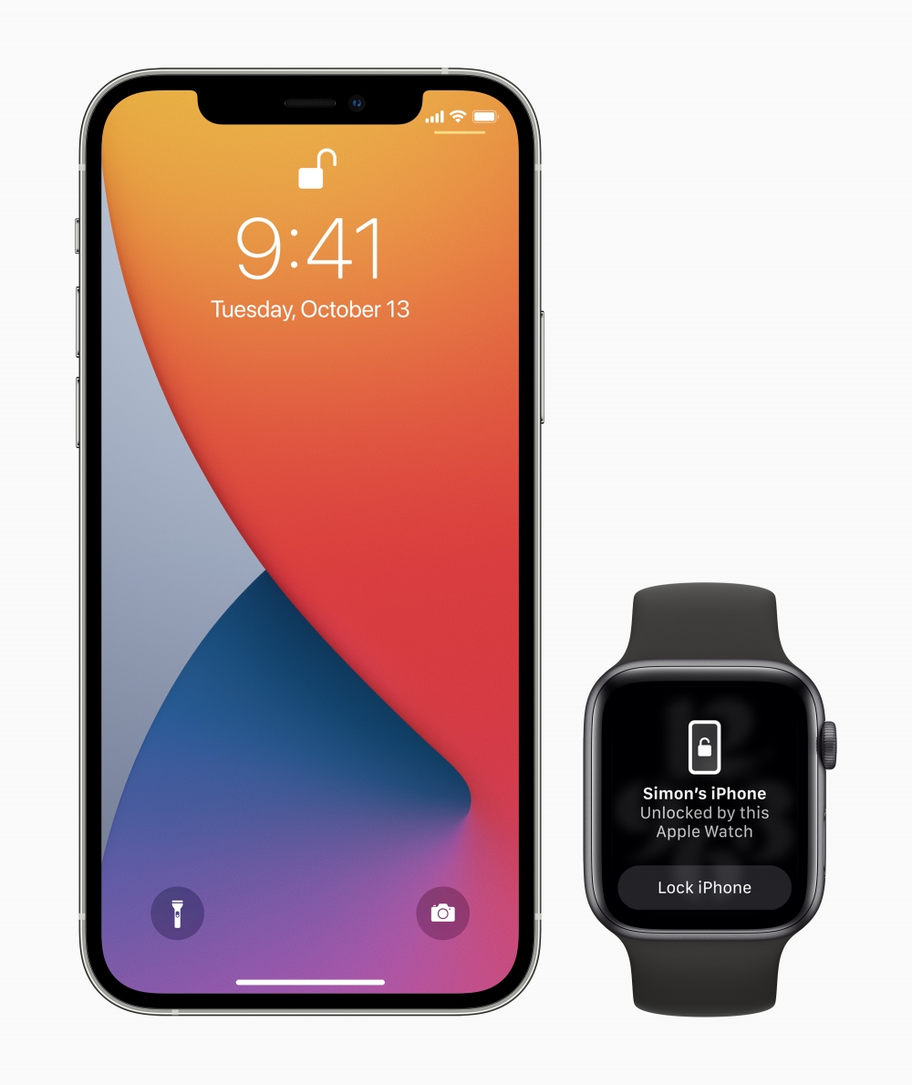 Apple Watch能自動解鎖iPhone。