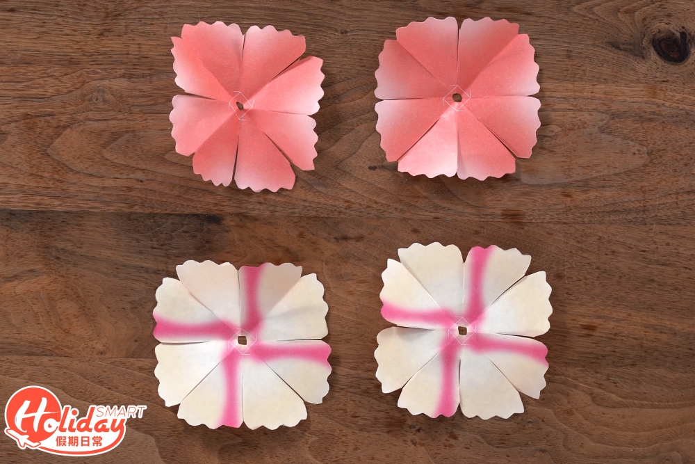 4. 重覆步驟4次,總共剪出4張完整花瓣。