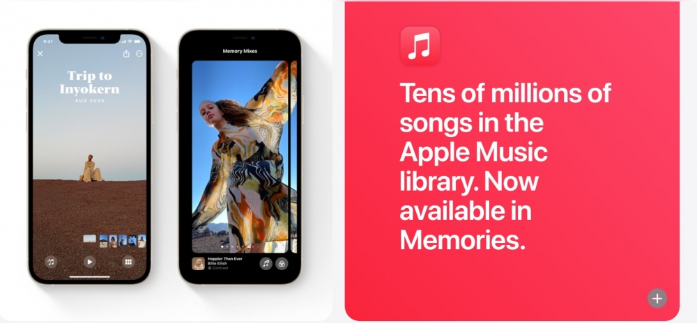 iOS15新增「Photo Memories」,能加入音樂自行製作相片回顧特輯。