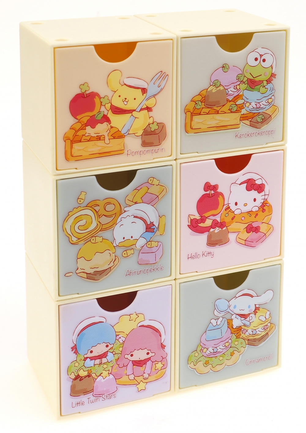 小櫃桶一共有6款,集齊更可拼出Sanrio Characters 夢幻甜點派對情景