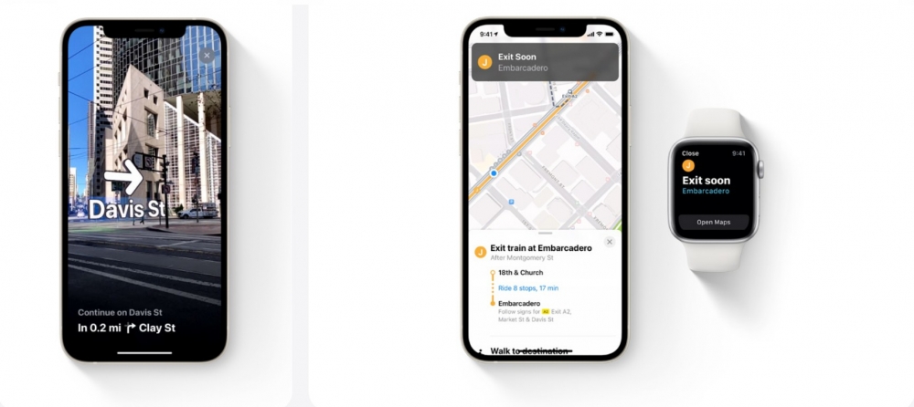 iOS15加入更立體詳細的地圖介面。