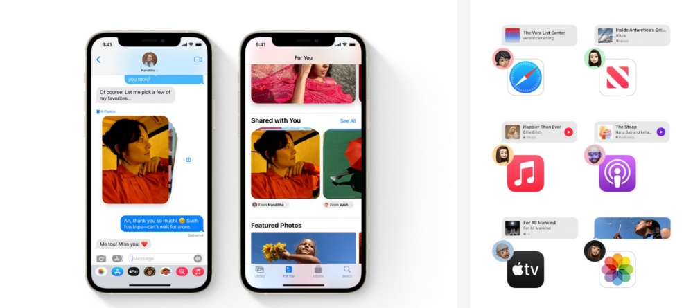 iOS15能在在訊息中加入相片輯、歌單及Apple News link等。