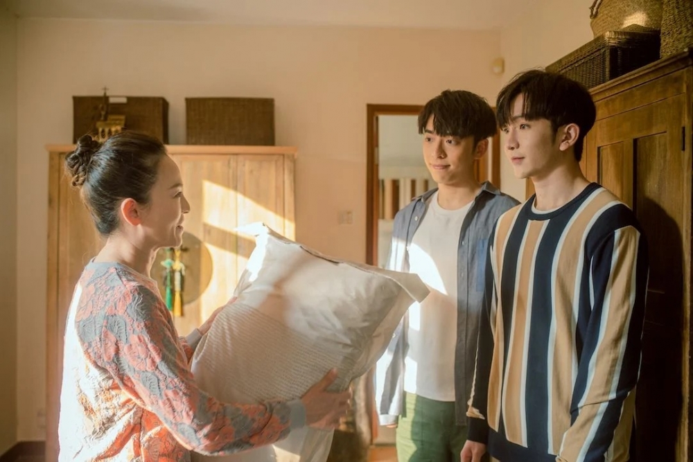 阿牧母親、阿牧與阿田。