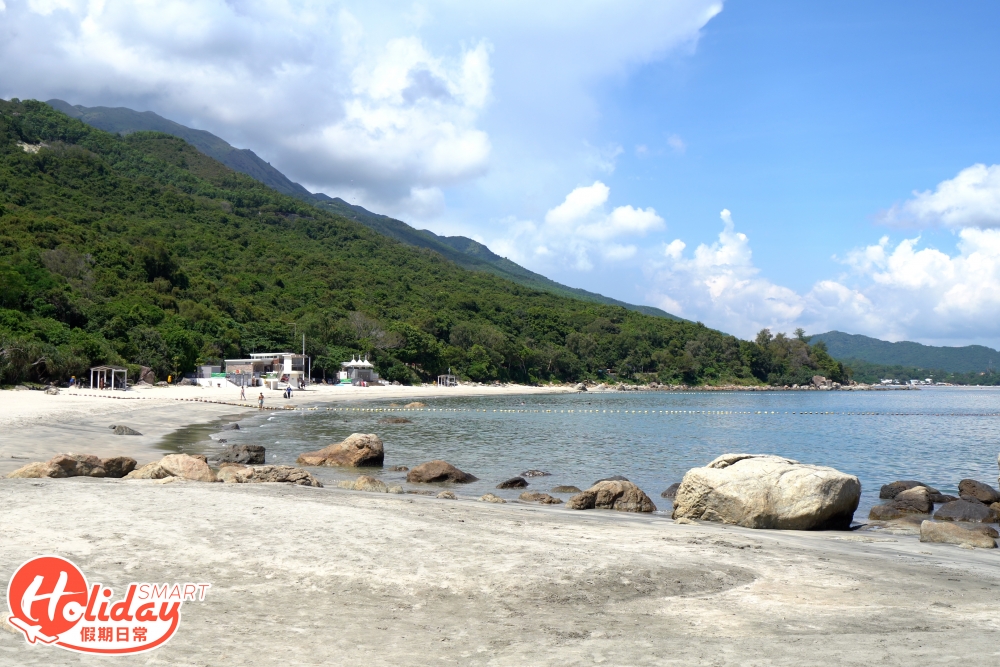 營地其中一個賣點就是距離塘福泳灘不用5分鐘路程,泳灘水清沙幼,平日人流不算多。