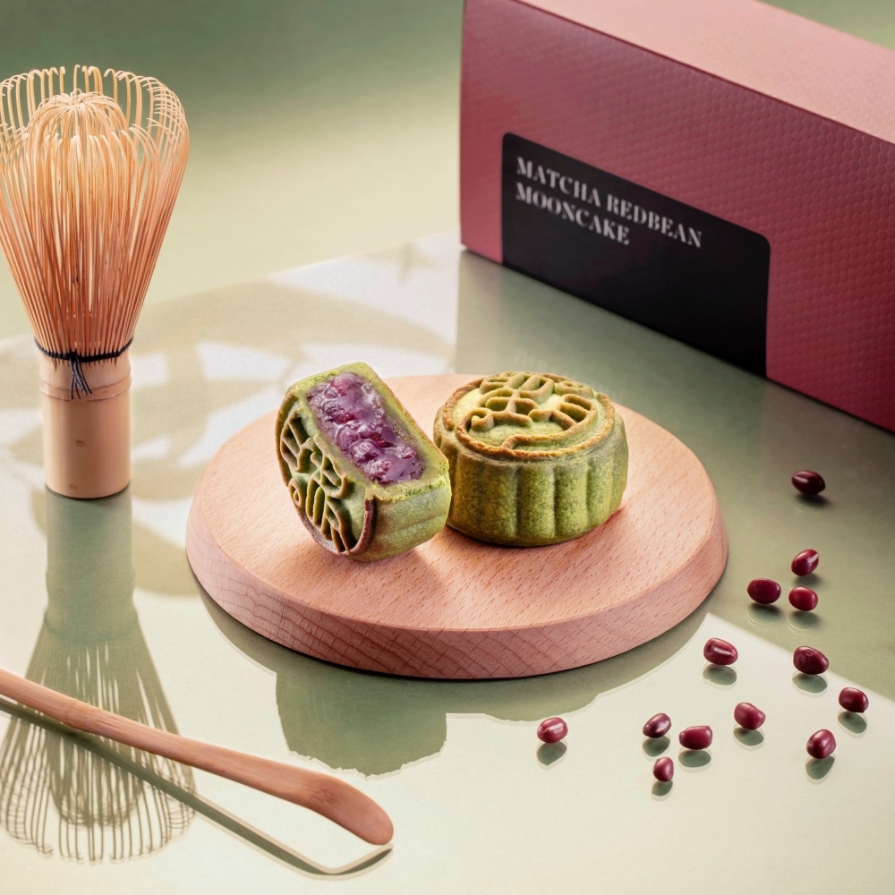 抹茶紅豆月餅。