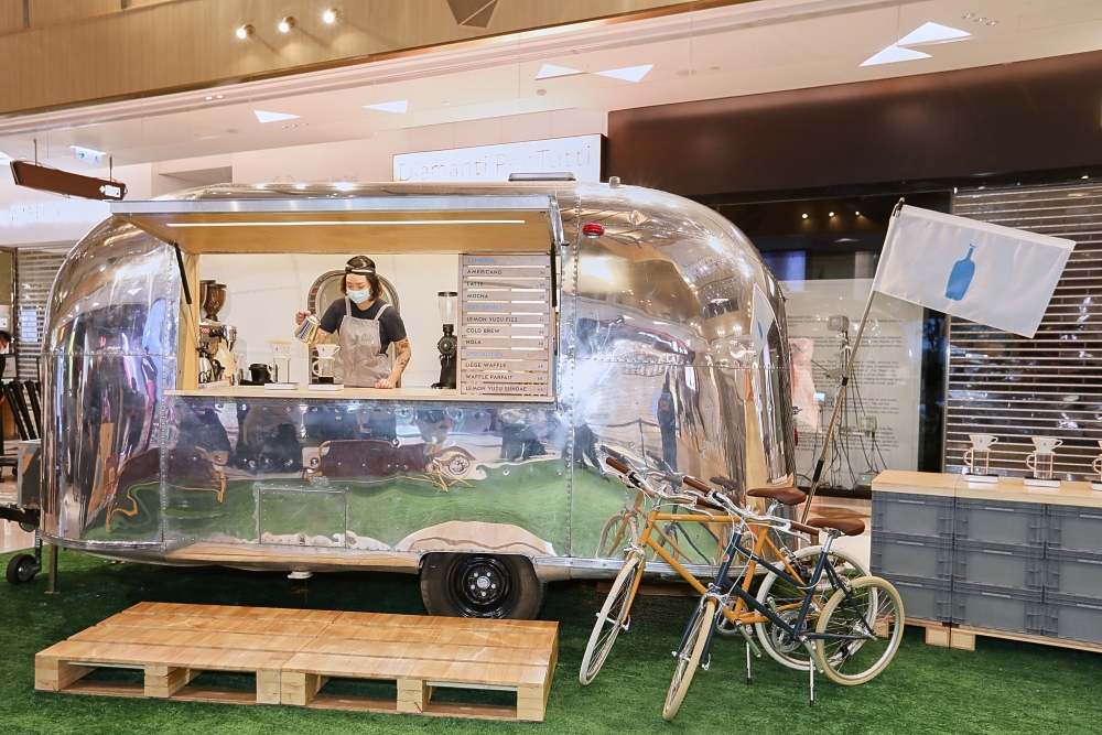Blue Bottle Coffee今次以咖啡車為pop-up店賣點，咖啡車為美國1966年出產的Airstream Caravel，充滿復古感之餘，更令一眾露營控著迷。