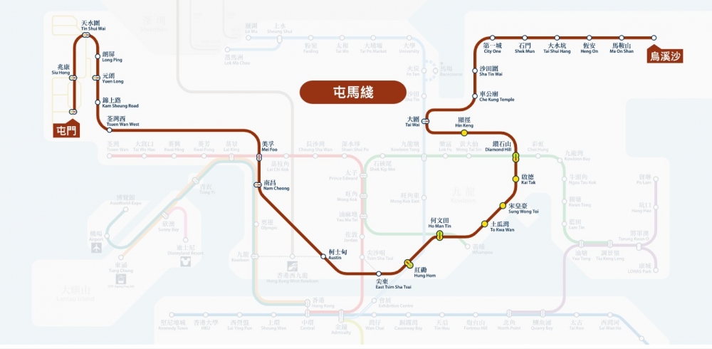 港鐵屯馬綫路線。