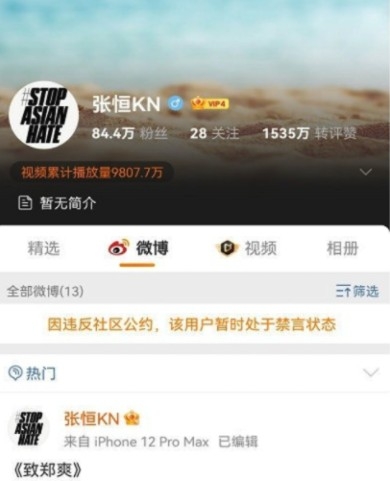張恒就因為接受調查中,而暫時禁言!