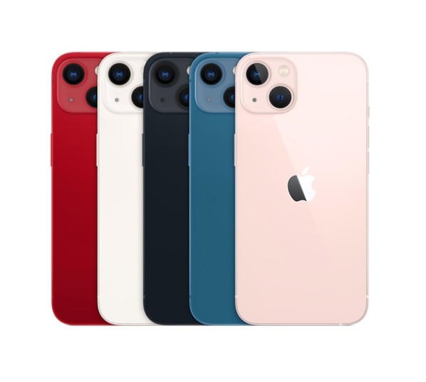 新推出嘅iPhone 13系列一共有5種顏色，包括藍色、午夜暗色、星光色、紅色，以及女士最愛嘅粉紅色