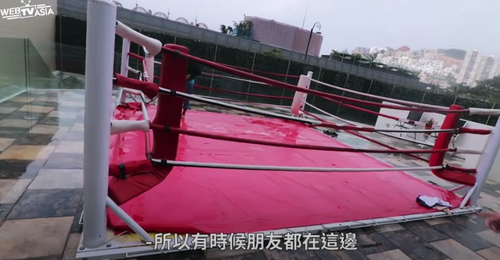 鍾培生豪宅嘅花園仲擺放咗擂台!