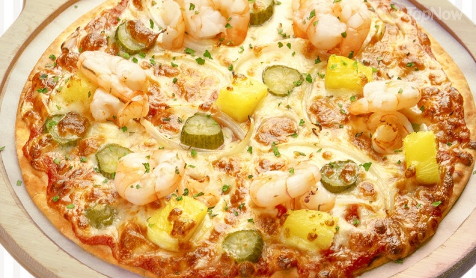 明蝦水牛芝士薄餅